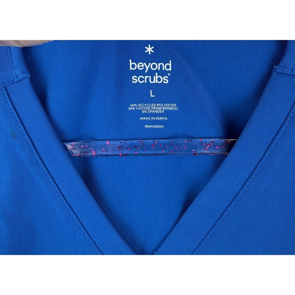 Beyond Scrubs Unity V-Neck Top Royal Blue Nursing Medical Uniform Large SBT107 - Picture 4 of 11